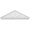 Ekena Millwork Peaked Cap 3 Spoke Architectural PVC Combination Pediment, 66"W x 23-3/8"H x 2-3/4"P (Pitch 6/12) PEDPC066X235PKC03 - alternate 2